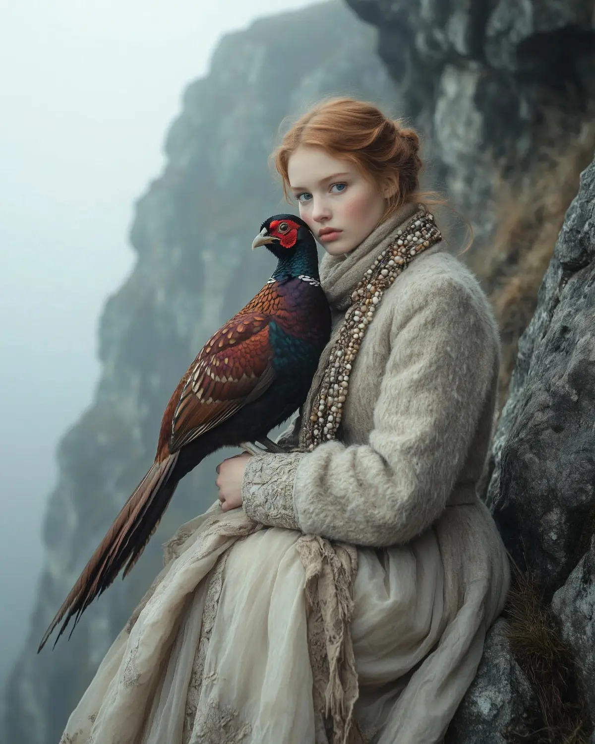 Скалы, ветер, длинные локоны. Пышное платье и короткое меховое пальто. Фазан на руках
Ты не боишься холода. Ты носишь его.
Бисер, красные сапоги, дымка над морем. Резкость там, где нужно | Сетка — социальная сеть от hh.ru