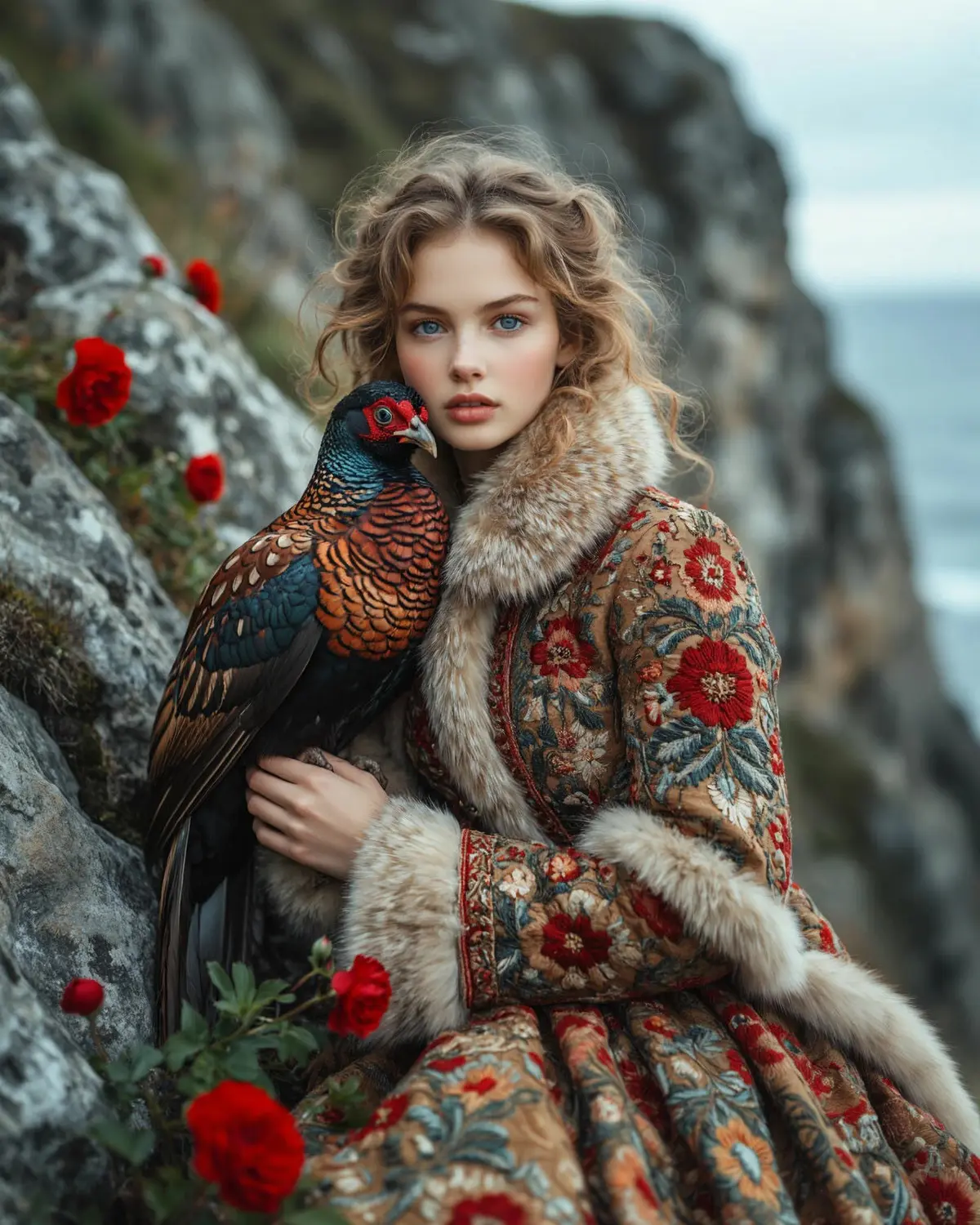 Скалы, ветер, длинные локоны. Пышное платье и короткое меховое пальто. Фазан на руках
Ты не боишься холода. Ты носишь его.
Бисер, красные сапоги, дымка над морем. Резкость там, где нужно | Сетка — социальная сеть от hh.ru