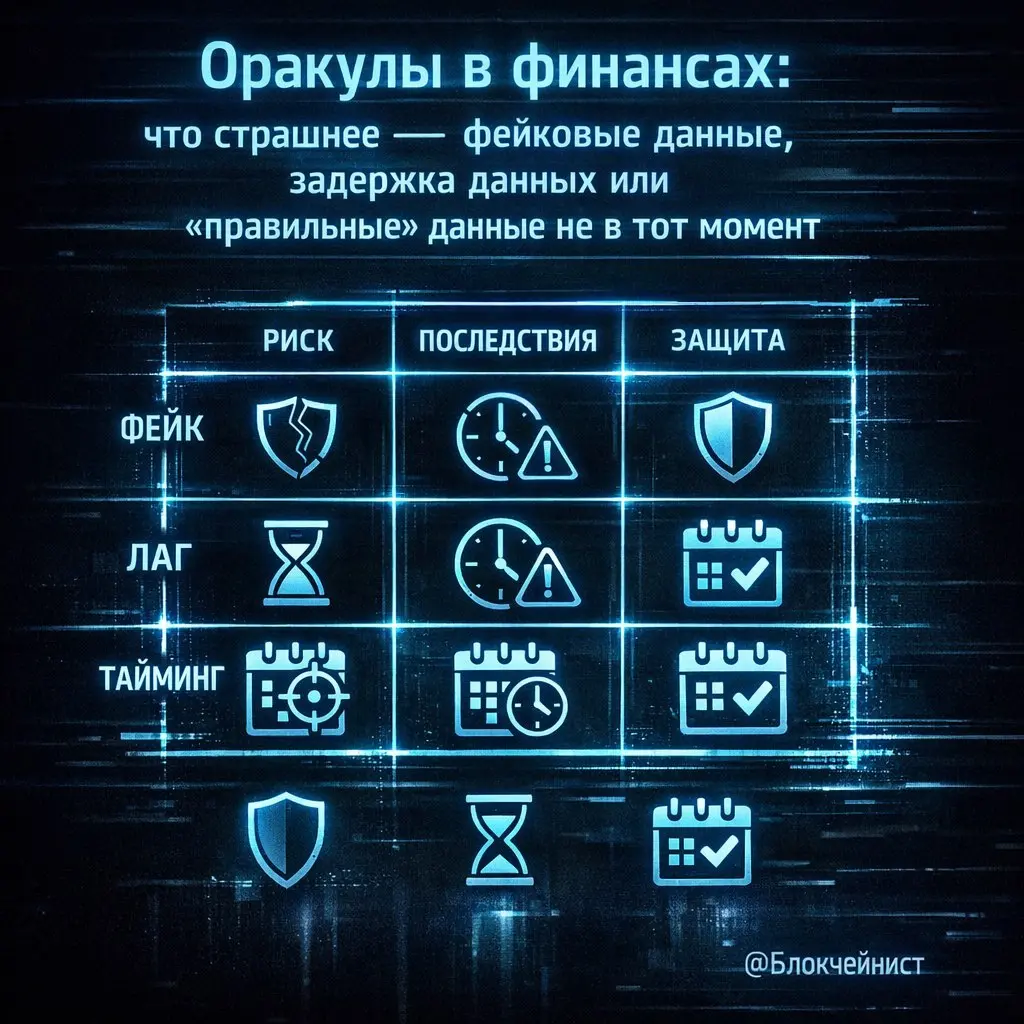 Оракулы в финансах: что страшнее — фейковые данные, задержка данных или “правильные” данные не в тот момент
ℹ️ Оракул в финансовой схеме — это место, где внешний мир превращается в цифры для исполнени... | Сетка — социальная сеть от hh.ru