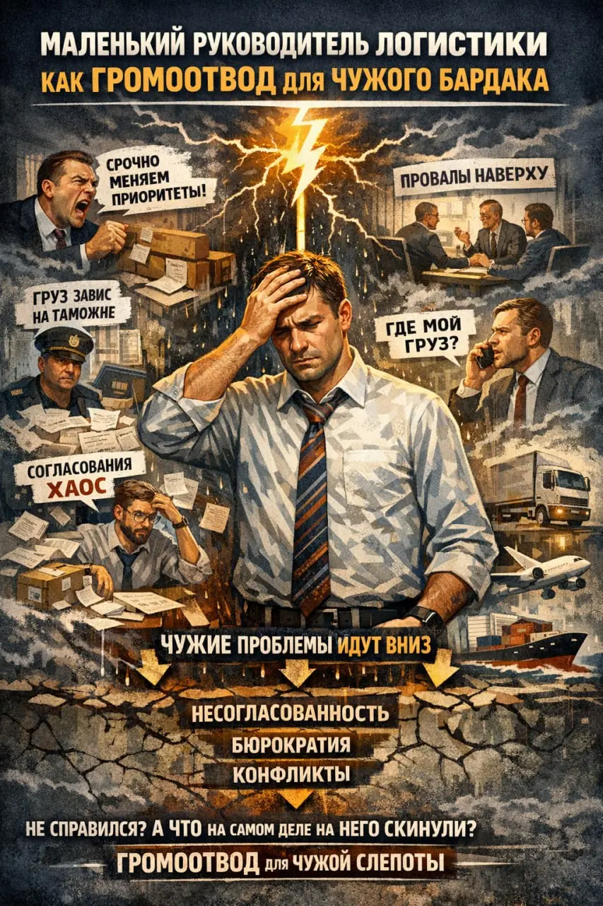 Маленький руководитель логистики как громоотвод для чужого бардака
Одна из самых тихих болей в больших компаниях — это руководитель логистического отдела, на которого в какой-то момент начинает стекат... | Сетка — социальная сеть от hh.ru