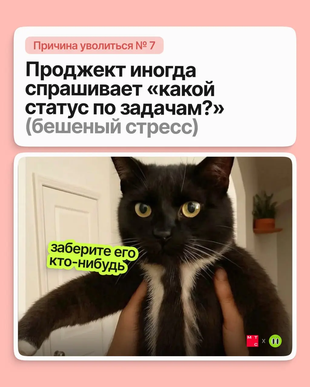 Друзья, сегодня обсуждаем по-настоящему веские причины подыскать новую работу 💅🏻
Неважно, почему вы решили сменить работу. Важно, что новая будет лучше — в МТС это знают наверняка | Сетка — социальная сеть от hh.ru