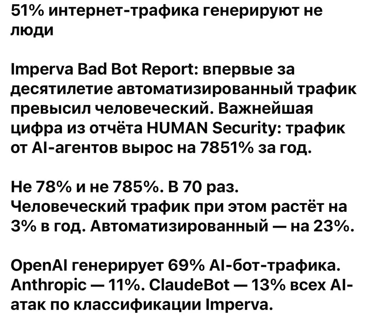 Полюбуйтесь на цифры - 50%+ трафика в Интернете делают боты. Скоро, скоро мы запустим в рамках clickfraud.ru сервис защиты от ботов и ух... начнем зарабатывать 20 млн | Сетка — социальная сеть от hh.ru