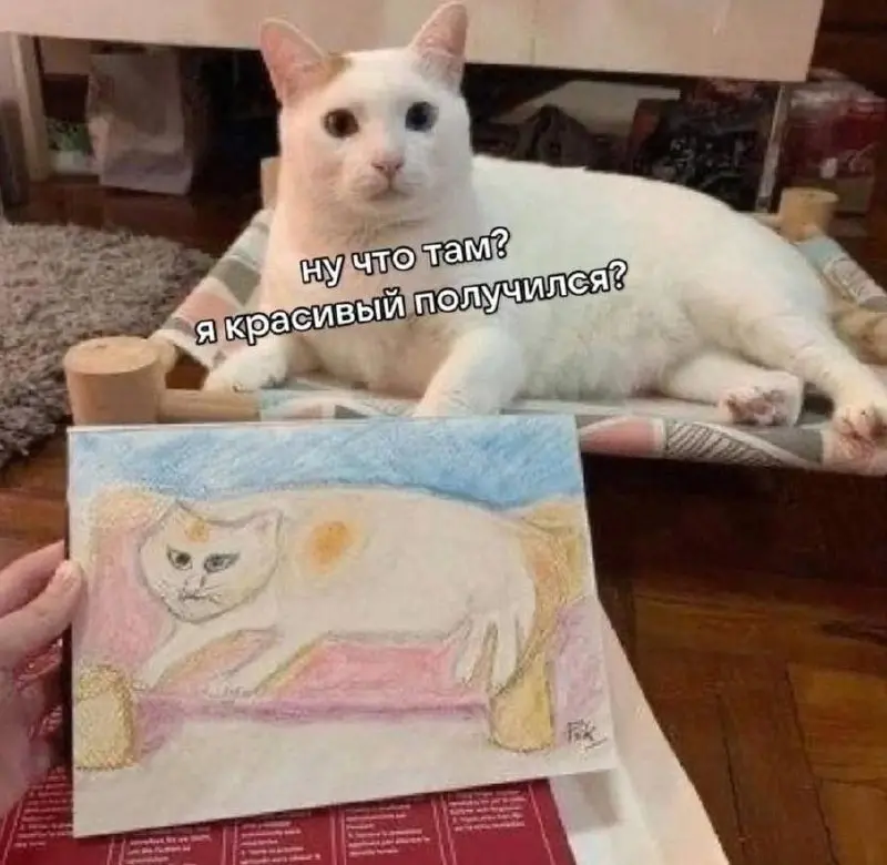 Произведение искусства 😂
#Юмор@poldner #Коты@poldner | Сетка — социальная сеть от hh.ru
