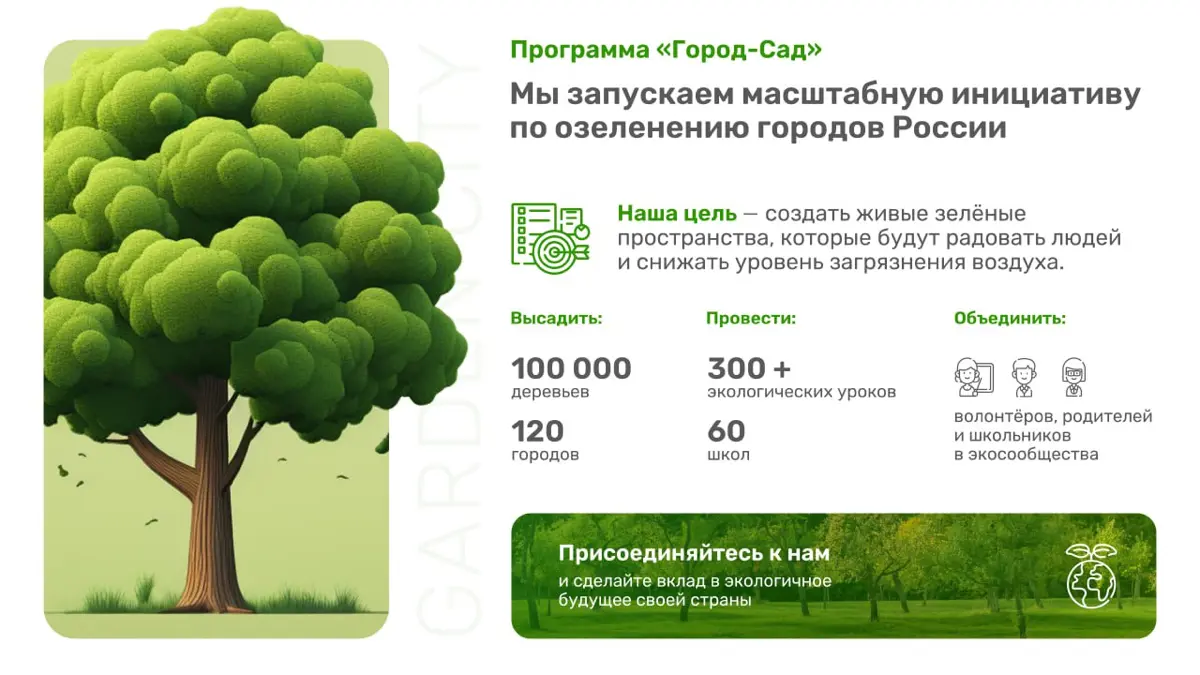 Первый экран для масштабной экоинициативы: простой, чистый и сразу объясняет суть проекта | Сетка — социальная сеть от hh.ru