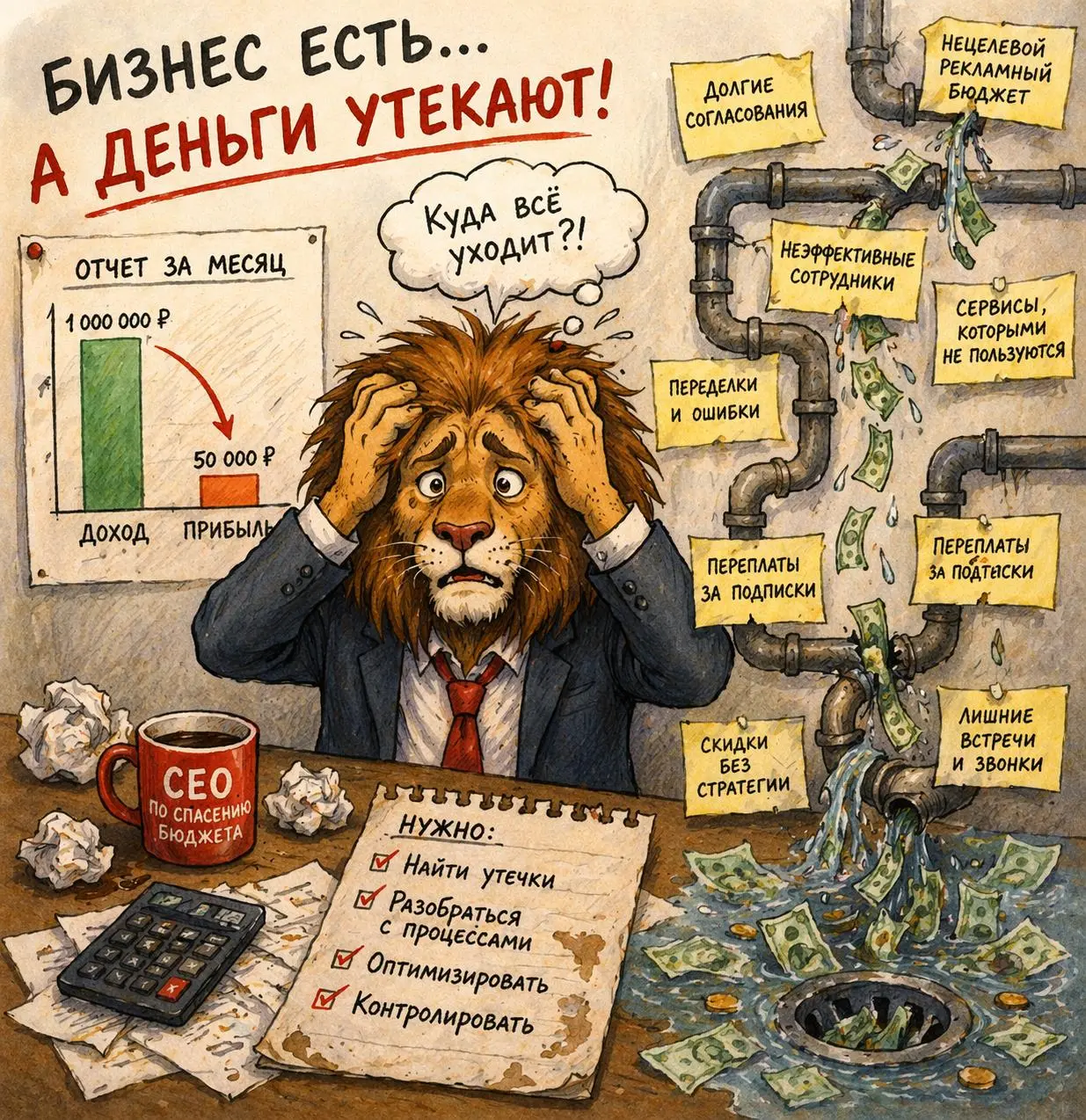 Где твой бизнес теряет деньги?(и делает вид, что так и надо) 🤓
Рано или поздно с этим сталкивается почти каждый бизнес: вроде всё работает | Сетка — социальная сеть от hh.ru
