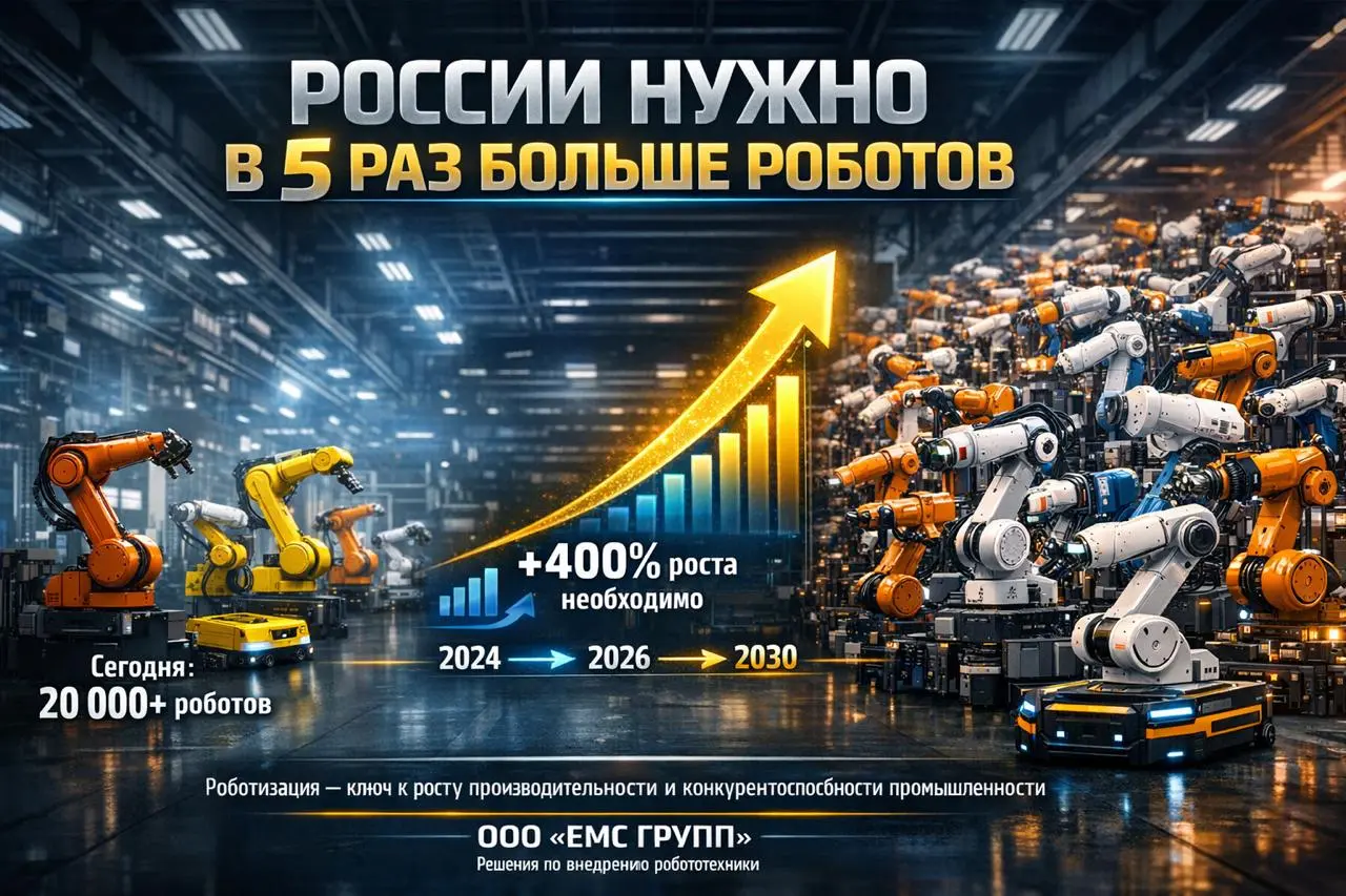 🇷🇺 Роботизация в РФ: +62% за год, но нужно еще в 5 раз больше
Минпромторг обнародовал свежие цифры по промышленным роботам в стране. Динамика впечатляет, но разрыв с целями пока серьезный | Сетка — социальная сеть от hh.ru