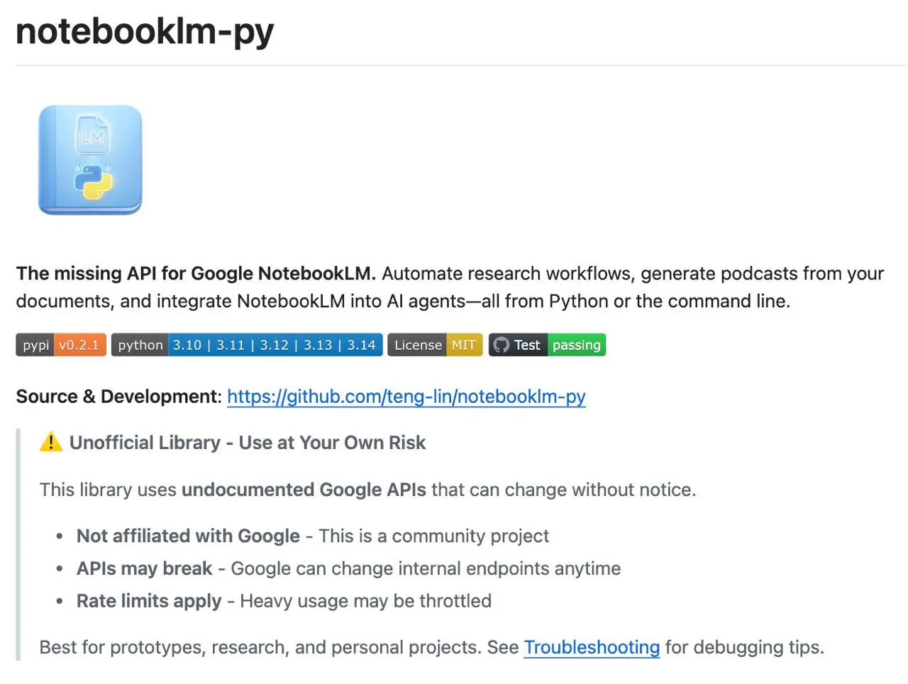 Notebooklm-py - неофициальный Python API и агентский навык для Google NotebookLM | Сетка — социальная сеть от hh.ru