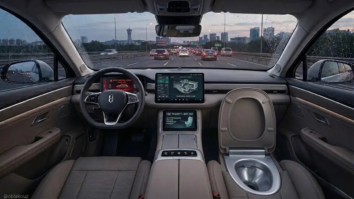 Seres, выпускающий автомобили под брендом Aito, получил патент на автомобильный туалет:
Конструкция спрятана под сиденьем и выдвигается при необходимости | Сетка — социальная сеть от hh.ru