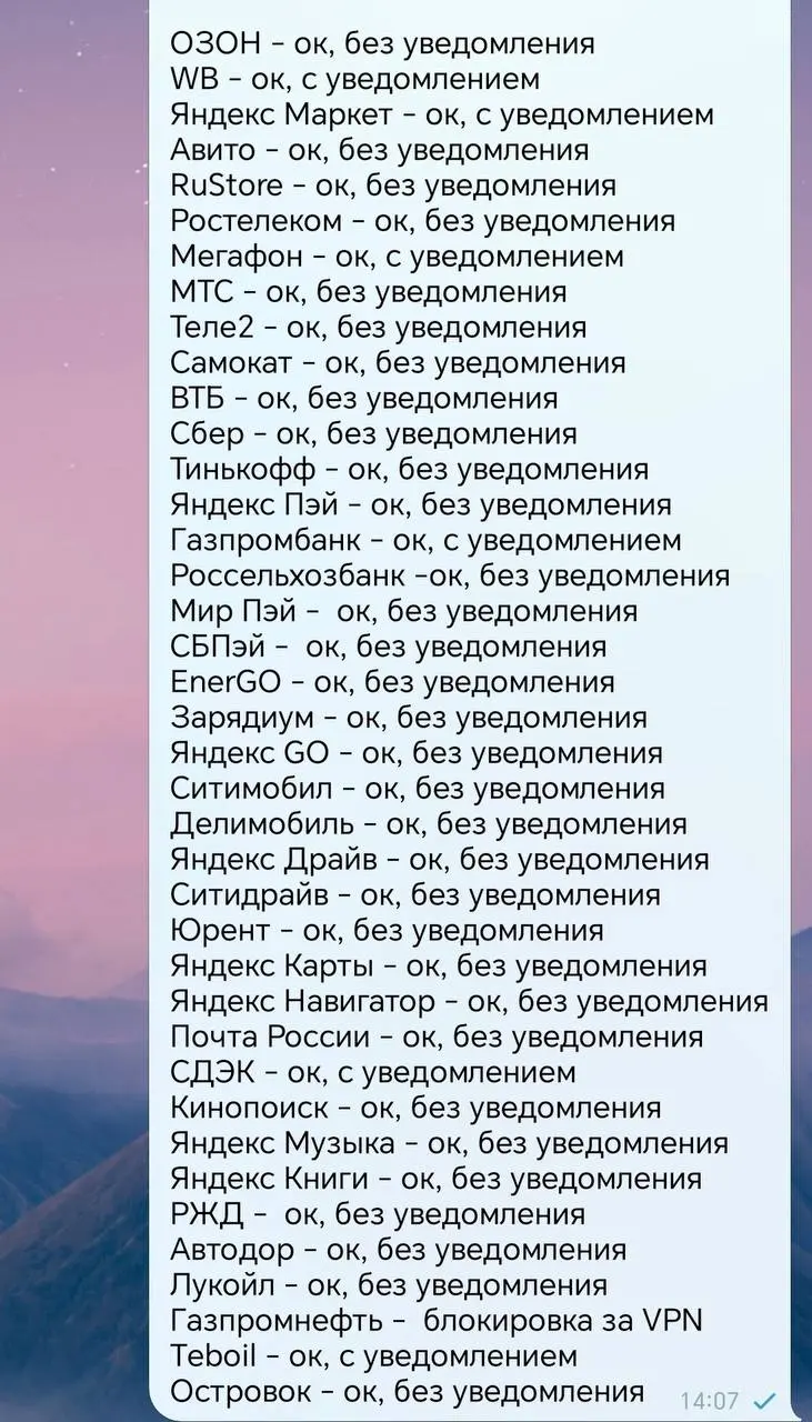 Какие российские приложения работают с VPN - вышла памятка. Первая картинка: софт без раздельного туннелирования. Вторая - с ним | Сетка — социальная сеть от hh.ru