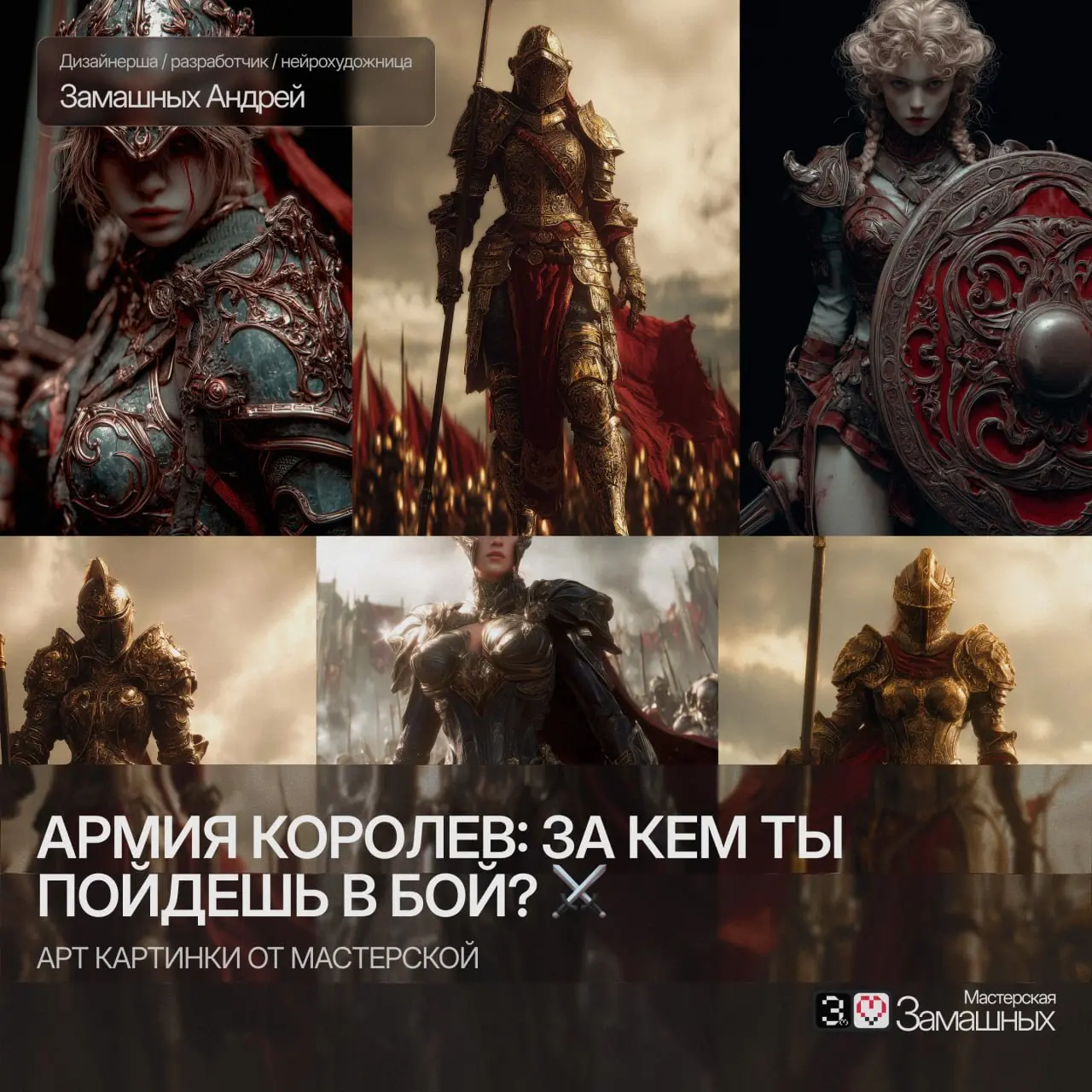 Сталь и Золото.
Новая подборка артов от нашей мастерской. Могучие воительницы, от которых пахнет битвой и победой.
Идеально для обоев, аватарок или вдохновения для вашей следующей кампании в D&D | Сетка — социальная сеть от hh.ru