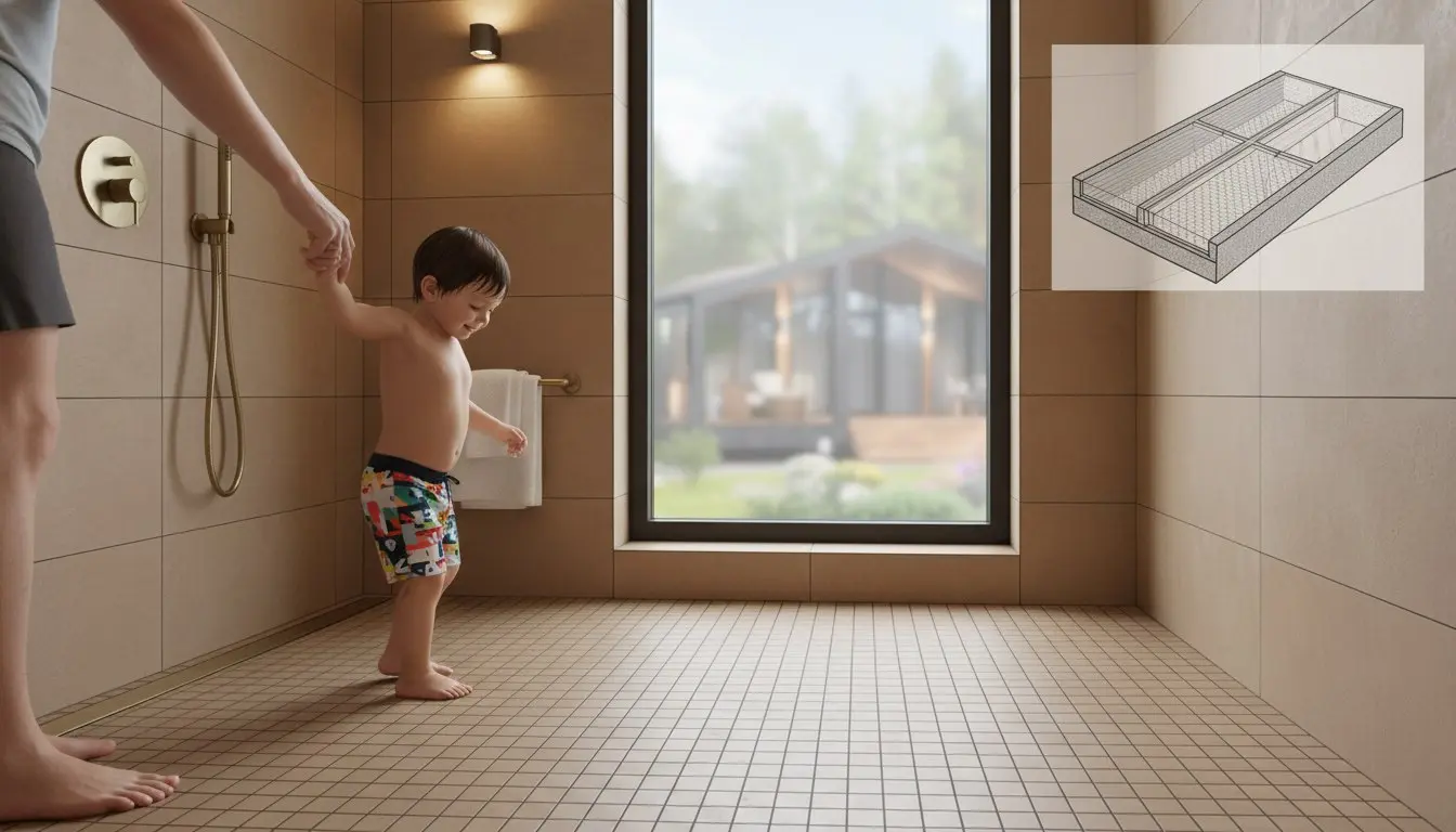 Ребёнок в ванной — безопасно ли это вообще? 🚿
Душ «в ноль» — не только модный приём: ребёнок заходит без бортика, проще заходить на руках, меньше спотыканий | Сетка — социальная сеть от hh.ru