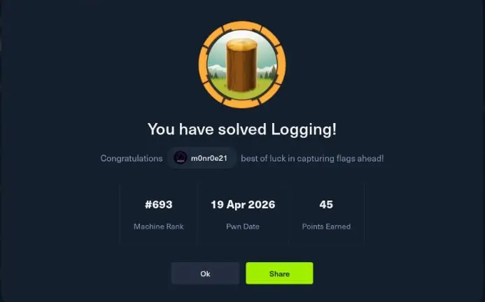 HTB - Season 10 - Logging
10 сезон постепенно подходит к концу, осталась одна машина
Logging оказался весьма интересным, пришлось повозиться | Сетка — социальная сеть от hh.ru