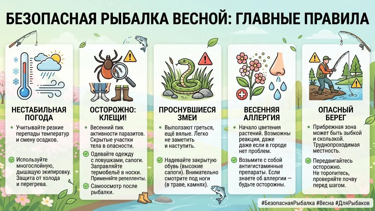 Весна — отличная пора для отдыха на природе и рыбалки.
Однако именно в это время возникают некоторые опасности.
1⃣ Во-первых, весенняя погода очень нестабильна | Сетка — социальная сеть от hh.ru