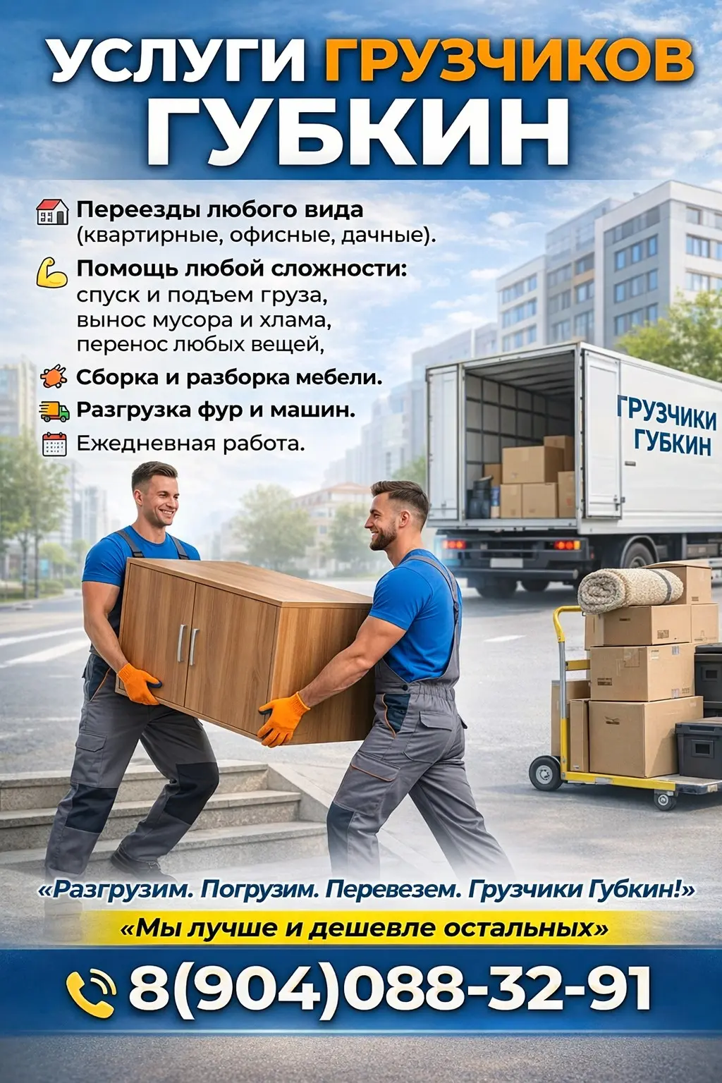 🚚 Грузчики Губкин — переезды без стресса! 🏡 | Сетка — социальная сеть от hh.ru