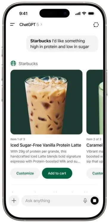 Довольно интересная стратегия Starbucks с ChatGPT. Они создали чат, где пользователь может описать напиток, который он хотел бы попробовать, и получить персонализированную рекомендацию | Сетка — социальная сеть от hh.ru