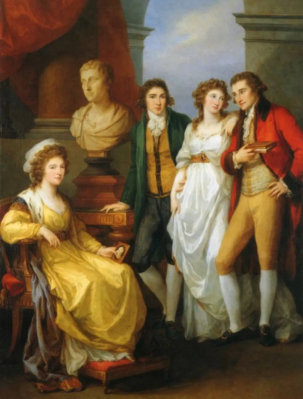 “Семейный портрет Екатерины Петровны Барятинской”
Ангелика Кауфман (1791)
Ангелика Кауфман, одна из самых востребованных художниц конца XVIII века, работает в неоклассицизме, строгая композиция, антич... | Сетка — социальная сеть от hh.ru