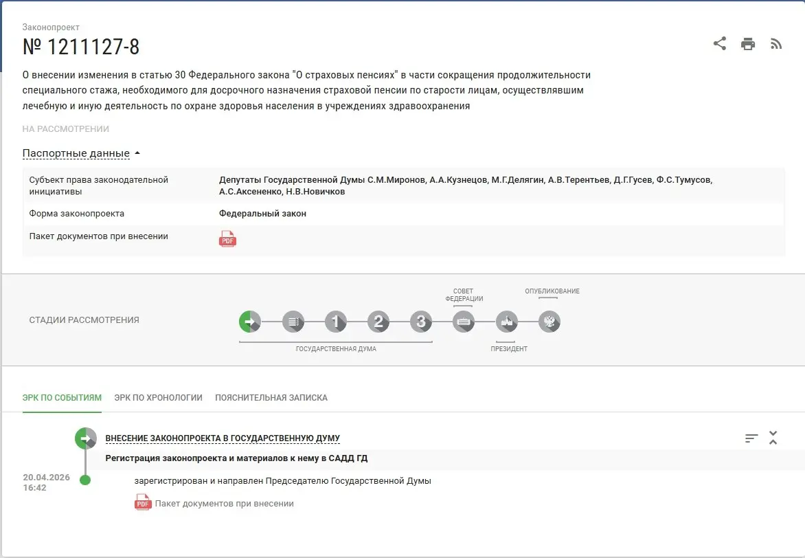 📱 Медицина: предлагают сократить стаж для досрочной пенсии
Проект федерального закона разработан в целях усиления кадровой устойчивости государственной системы здравоохранения и повышения привлекатель... | Сетка — социальная сеть от hh.ru