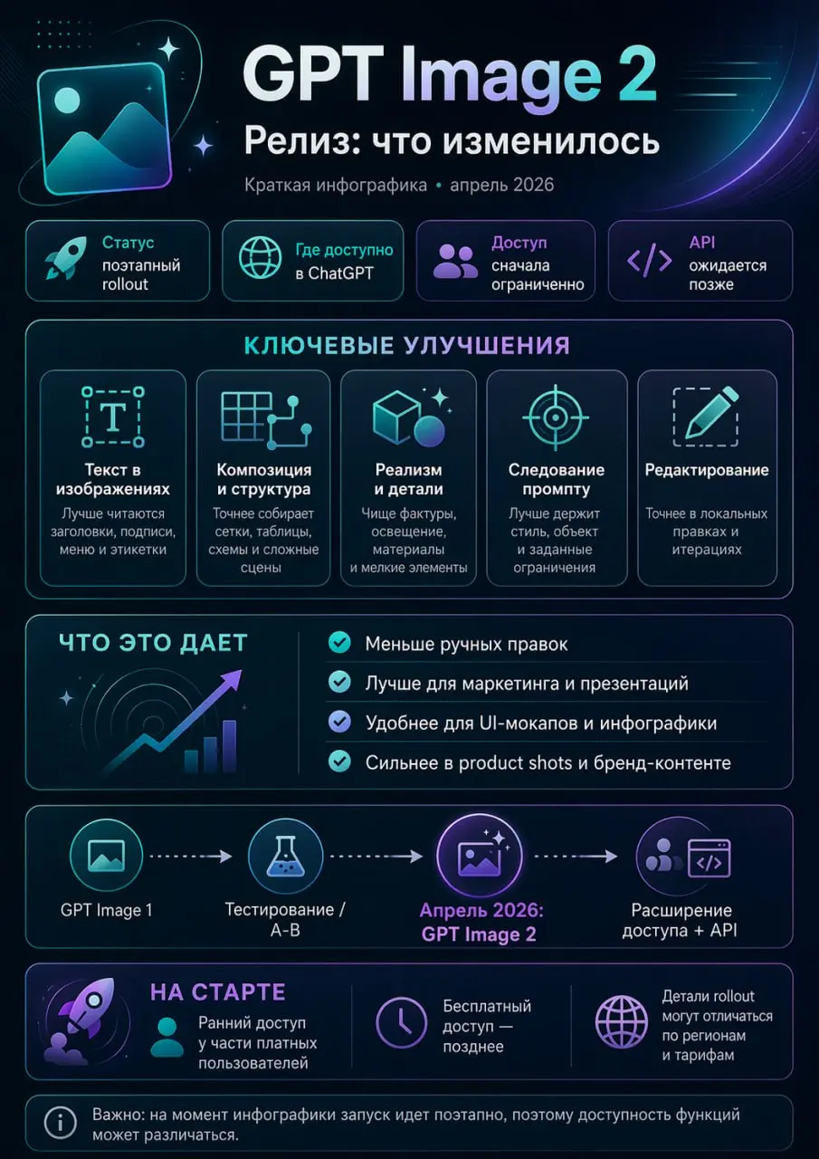 Вышла GPT Image 2
Модель очень хорошо понимает, как генерировать ситуации из реального мира. В том числе интерфейсы приложений. Умеет делать картинки в форматах 16:9 и 9:16 | Сетка — социальная сеть от hh.ru