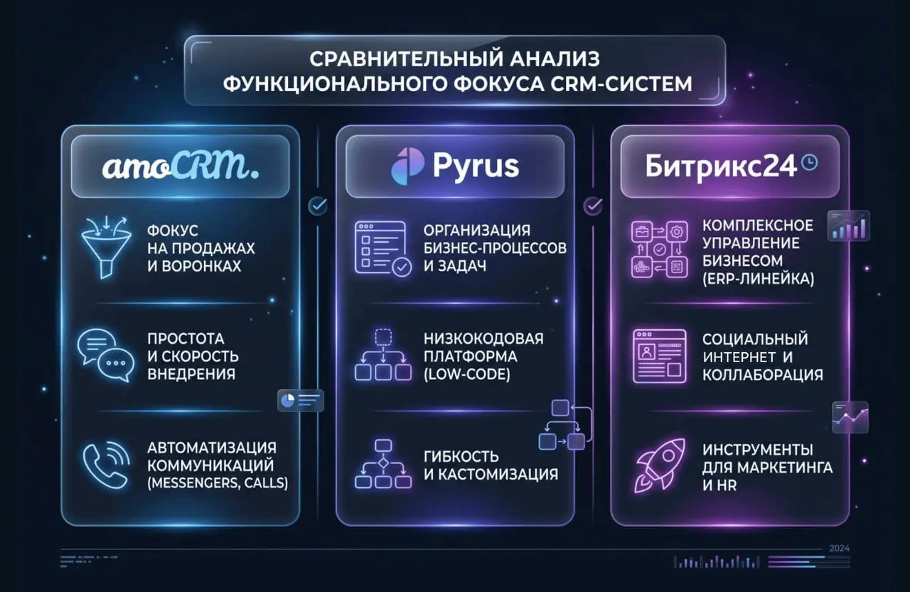 🚀Выбираешь CRM
по факту выбираешь, как будет работать бизнес
В 2026 CRM – это уже не база клиентов. Через неё видно, как у тебя устроены продажи, процессы и вся внутренняя работа | Сетка — социальная сеть от hh.ru