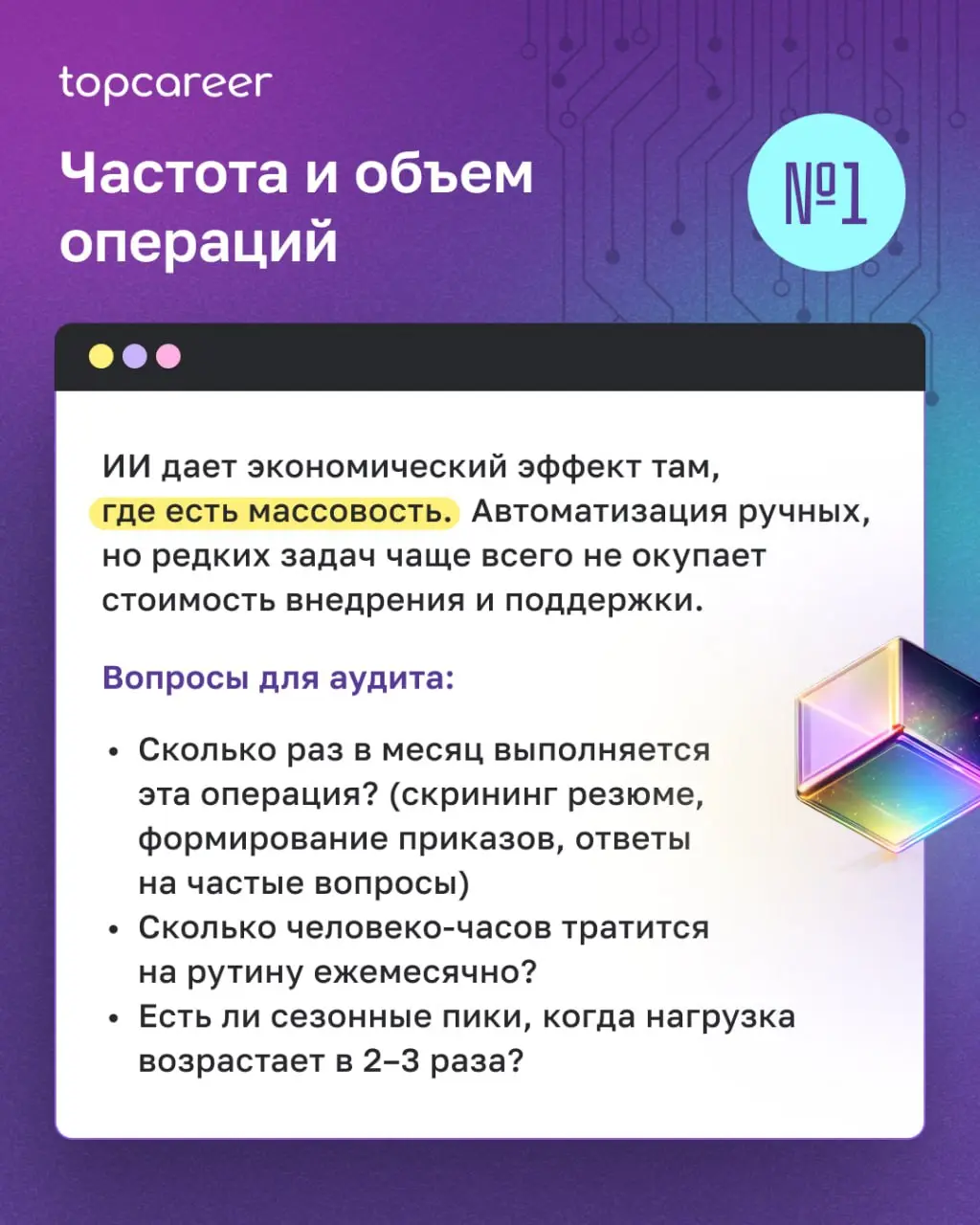 💸 Выбор ИИ-платформы до аудита процессов — гарантированный способ получить красивый демо-стенд и нулевой ROI. ИИ не создает порядок. Он ускоряет то, что уже работает, и делает видимым то, что сломано | Сетка — социальная сеть от hh.ru