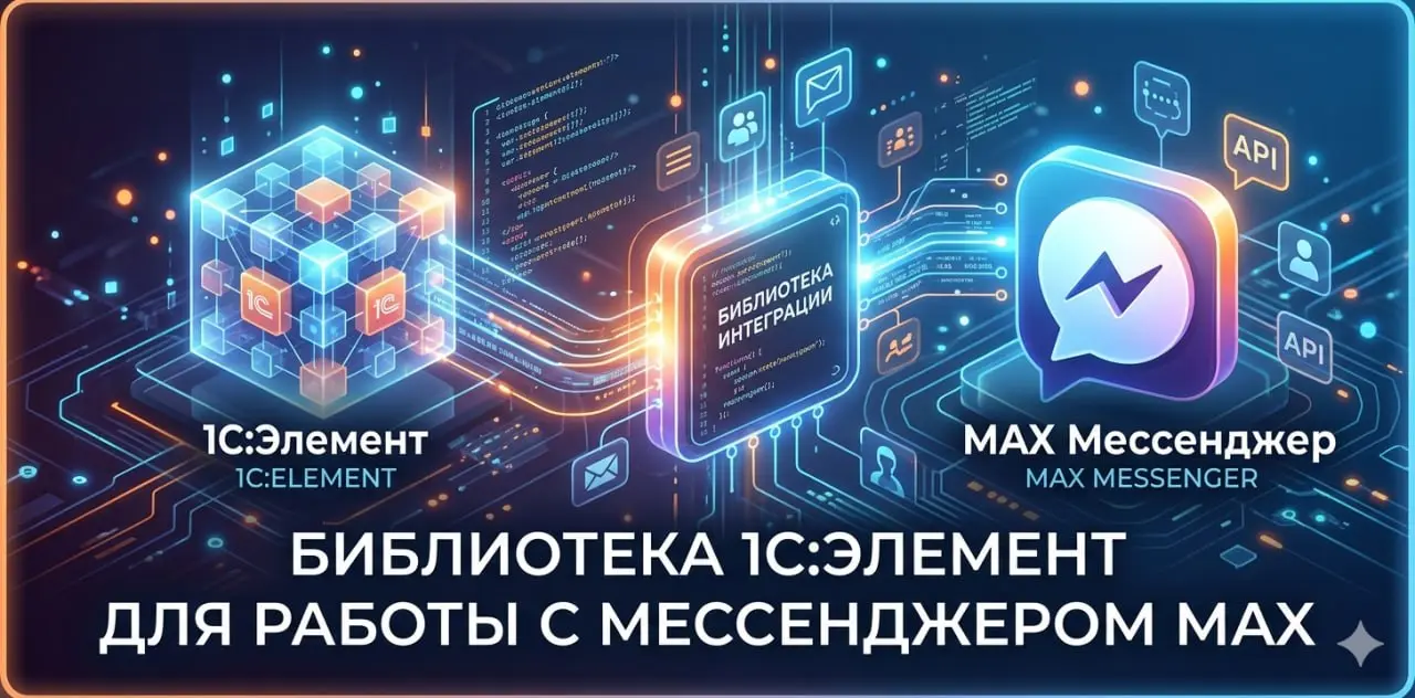 Библиотека 1С:Элемент для работы с мессенджером MAX
На базе библиотеки 1С для работы с Telegram подготовили библиотеку для MAX.
Разместили на gitflic | Сетка — социальная сеть от hh.ru