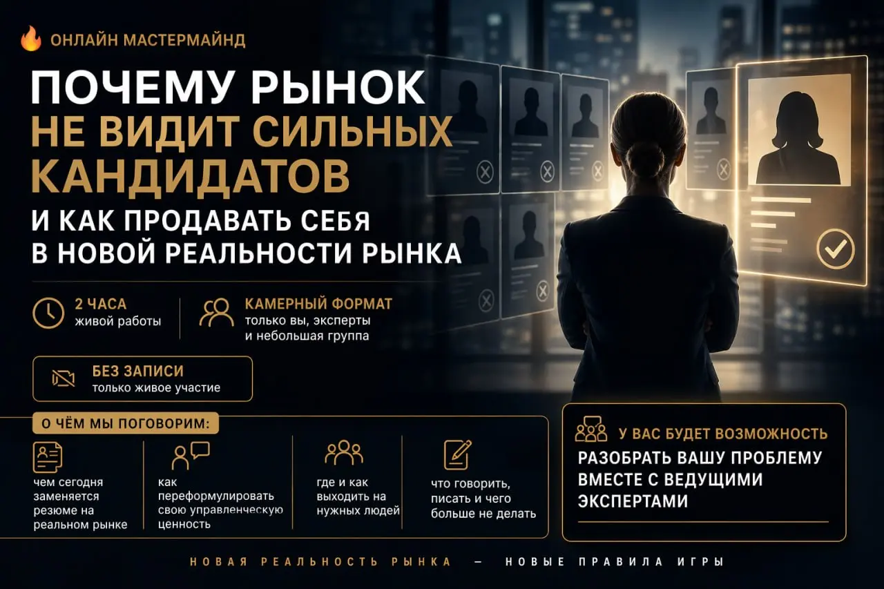 ❗️Мы не хотим, чтобы Вы остались «ни с чем». И тем более не хотим, чтобы у вас осталось ощущение зря потраченного времени.
Поэтому вместо отменённого форума мы приглашаем вас на закрытый мастермайнд | Сетка — социальная сеть от hh.ru