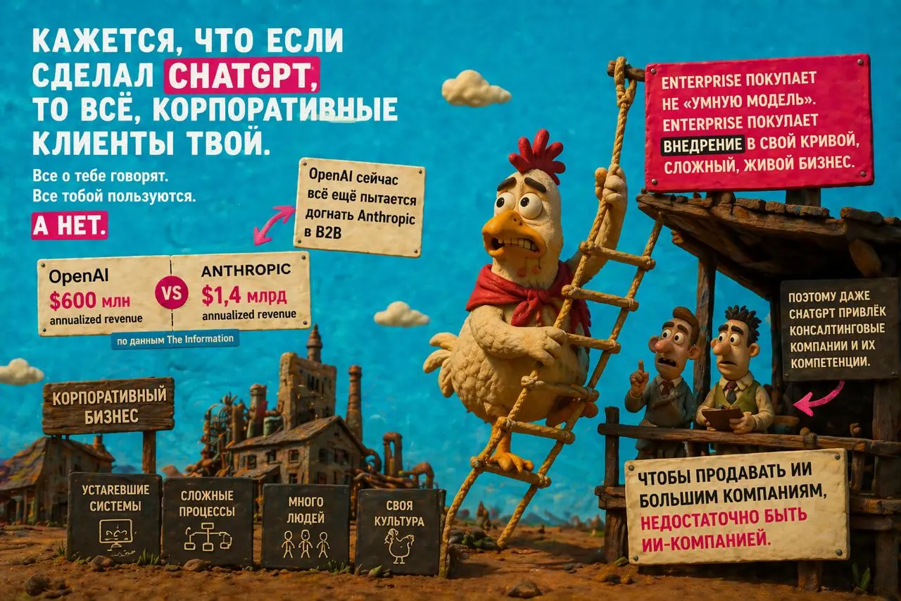 ажется, что если сделал ChatGPT, то всё, корпоративные клиенты твои.
Все о тебе говорят. Все тобой пользуются.
А нет | Сетка — социальная сеть от hh.ru