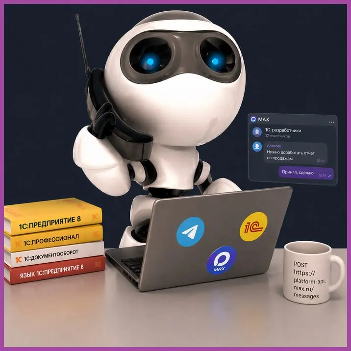 📲 Интеграция 1C с MAX
1. Пример кода отправки файла в MAX: использованиt API-методов для отправки файлов в чат через бота | Сетка — социальная сеть от hh.ru