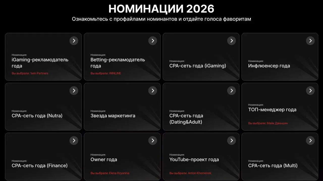 🏆 Вредный букмекер — в двух номинациях G GATE AWARDS!
Сейчас 1-й этап голосования, админ в категориях — Инфлюенсер и ТГ-канал.
В конкурентах много крутых ребят и команд | Сетка — социальная сеть от hh.ru