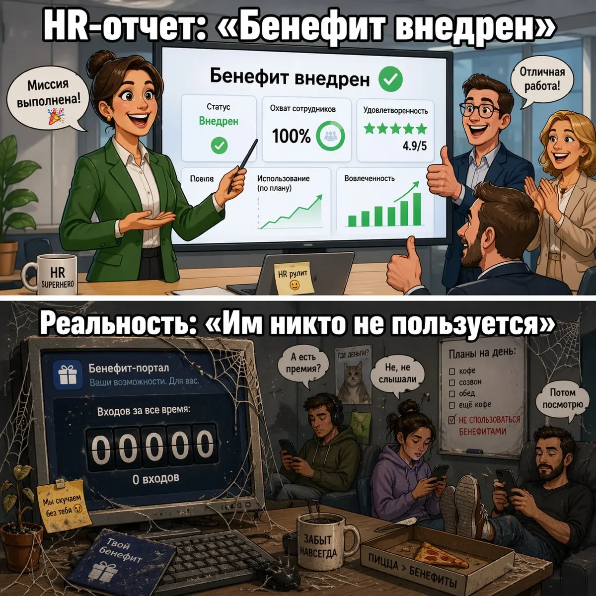 Самая частая ошибка HR, путать наличие бенефита/ценность | Сетка — социальная сеть от hh.ru