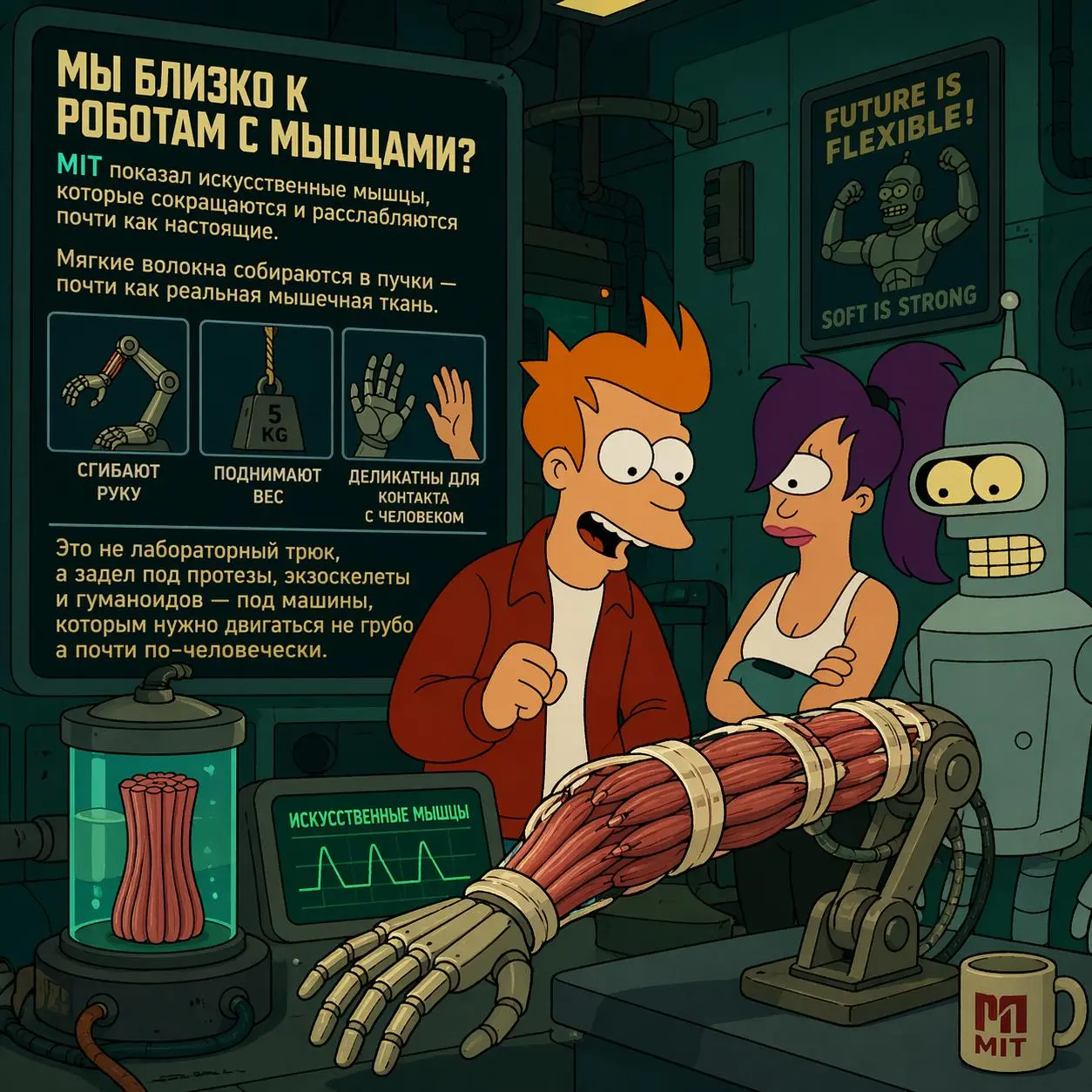 Мы близко к роботам с мышцами?
MIT показал искусственные мышцы, которые сокращаются и расслабляются почти как настоящие | Сетка — социальная сеть от hh.ru
