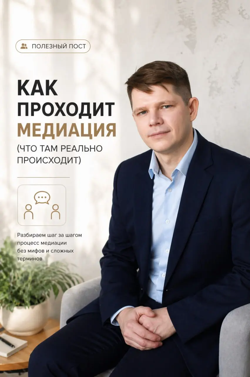 Как проходит медиация (что там реально происходит)
Со стороны медиация часто выглядит как
«просто поговорили и разошлись».
Но внутри это довольно чёткий процесс, где каждый шаг имеет значение | Сетка — социальная сеть от hh.ru