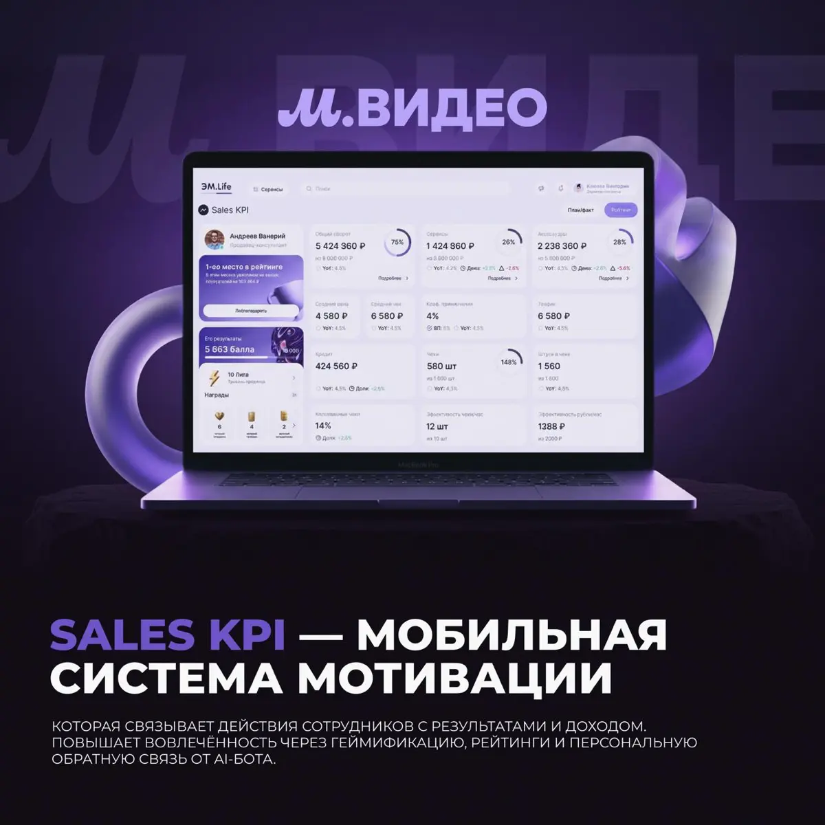 🚀 Как превратить KPI из отчёта в инструмент роста бизнес
В 2021 году я участвовал в разработке продукта для М.Видео-Эльдорадо, который пересобрал подход к мотивации сотрудников в рознице | Сетка — социальная сеть от hh.ru