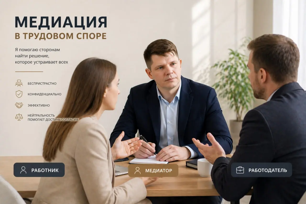 👥 Как выглядит медиация в реальном трудовом конфликте
Реальная ситуация из практики.
🤵 Сотрудник был уверен:
его постепенно «выдавливают» из компании | Сетка — социальная сеть от hh.ru