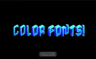 Nabla color font — анимированный цветной шрифт Набла. Реализована с помощью CSS и JS
https://codepen.io/scottkellum/details/ExLNjzj | Сетка — социальная сеть от hh.ru