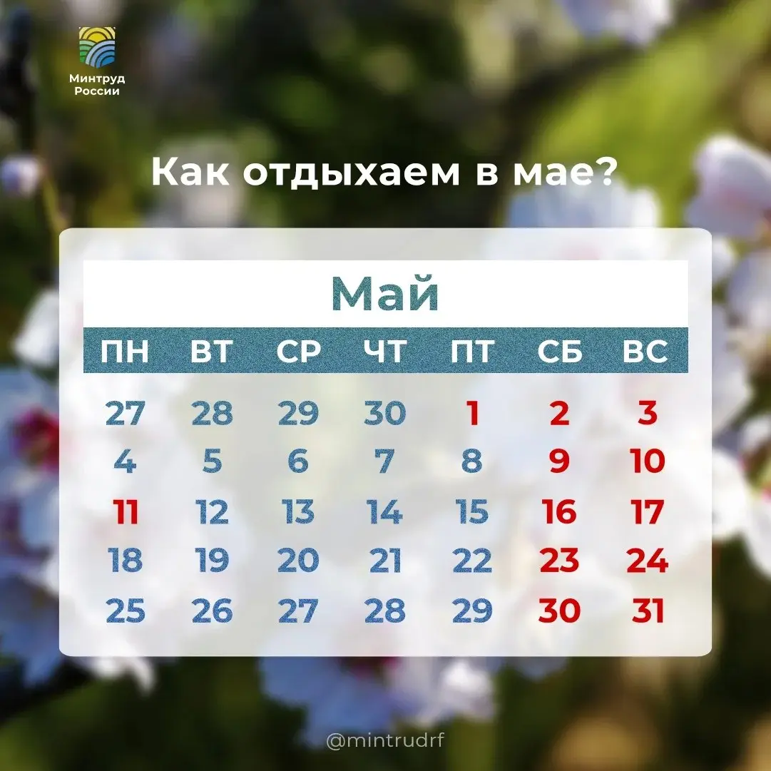 Как будем отдыхать в мае?
📆 Начинается месяц с Праздника Весны и Труда – отдыхать будем с 1 по 3 мая | Сетка — социальная сеть от hh.ru
