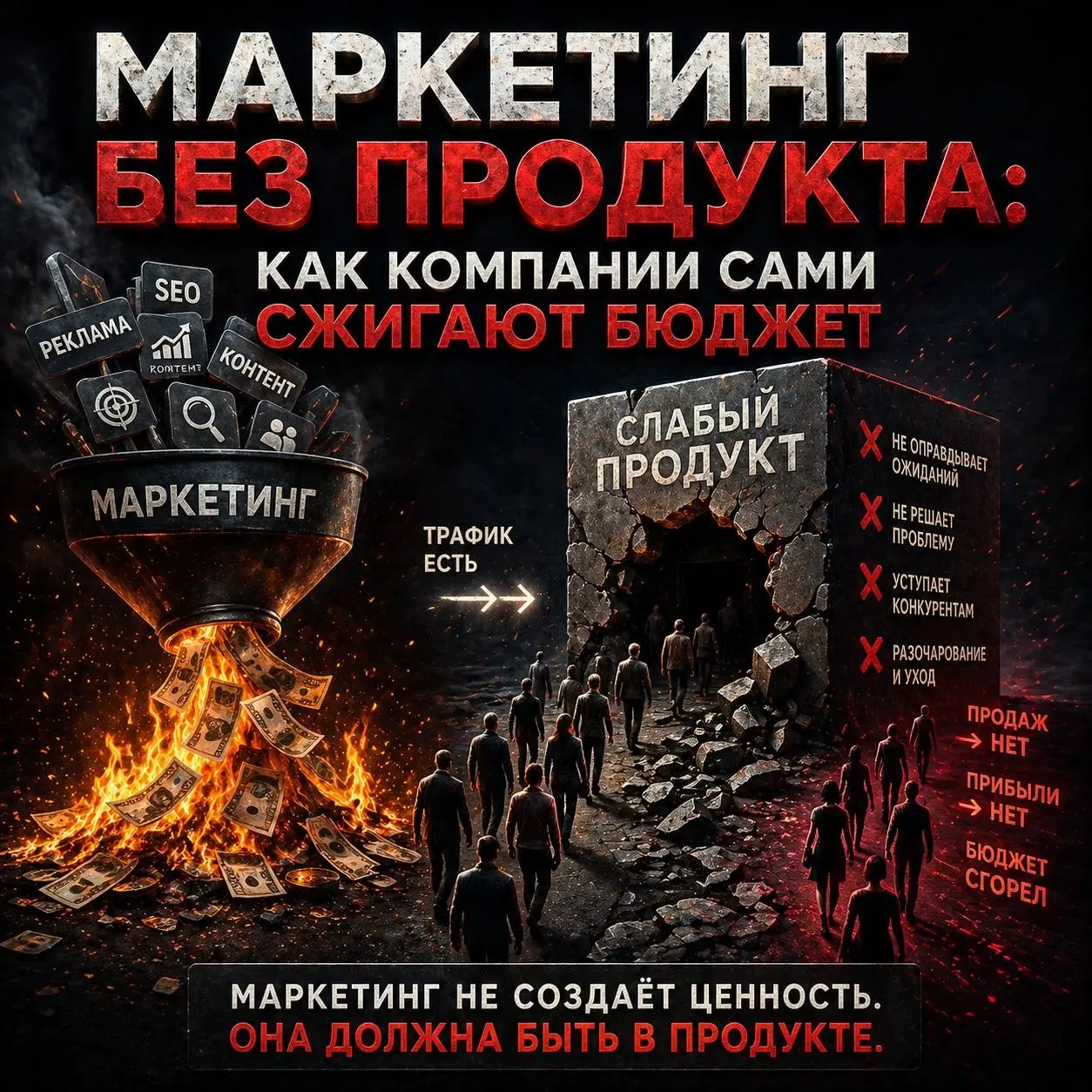 🔥 Маркетинг без продукта: как компании сами сжигают бюджет | Сетка — социальная сеть от hh.ru