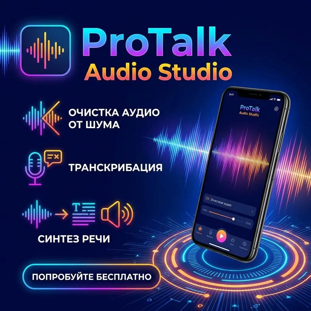 🎙ЗВУК РЕШАЕТ ВСЁ
ProTalk Audio Studio — это ИИ-продюсер, который за 30 секунд превращает «шумную кашу» в студийную запись, транскрибирует и озвучивает ✨
▌ Что он делает?
• 🧹 Мгновенная очистка: удаляе... | Сетка — социальная сеть от hh.ru