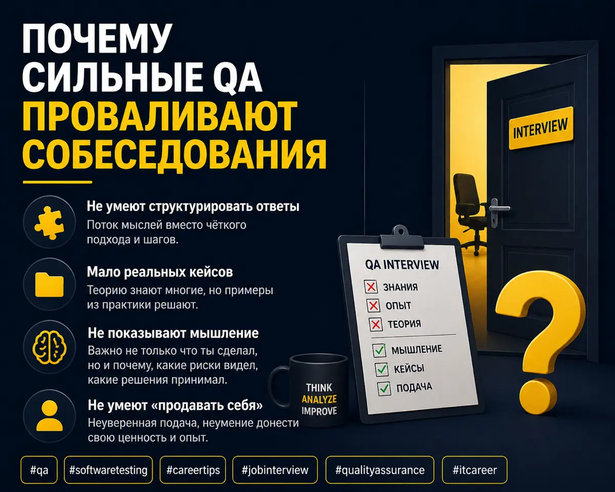 🚀 Почему сильные QA проваливают собеседования | Сетка — социальная сеть от hh.ru