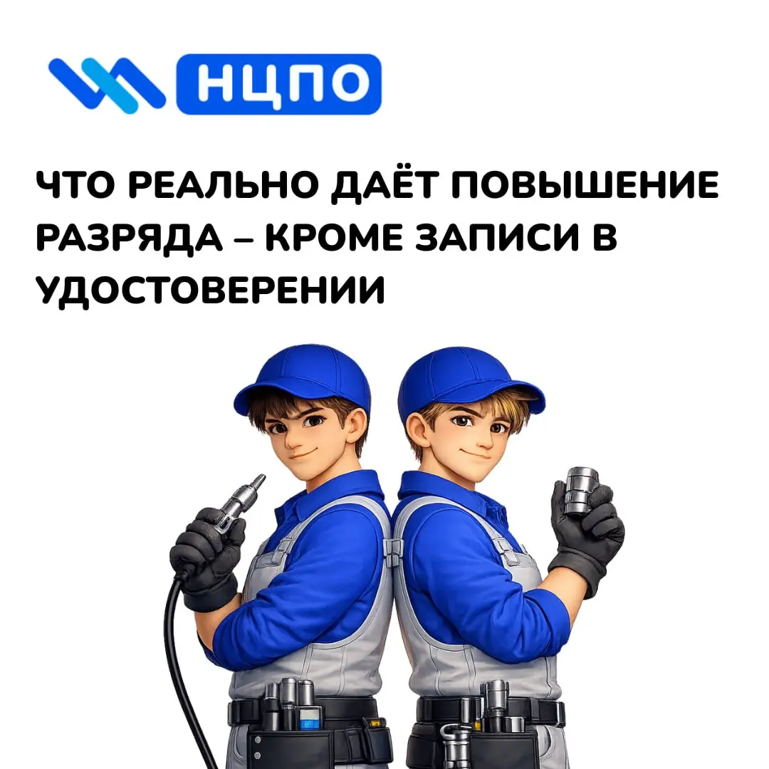 🔧 Что реально даёт повышение разряда – кроме записи в удостоверении
Квалификационный разряд – это официальный показатель уровня подготовки рабочего, который присваивается по итогам обучения и проверки... | Сетка — социальная сеть от hh.ru