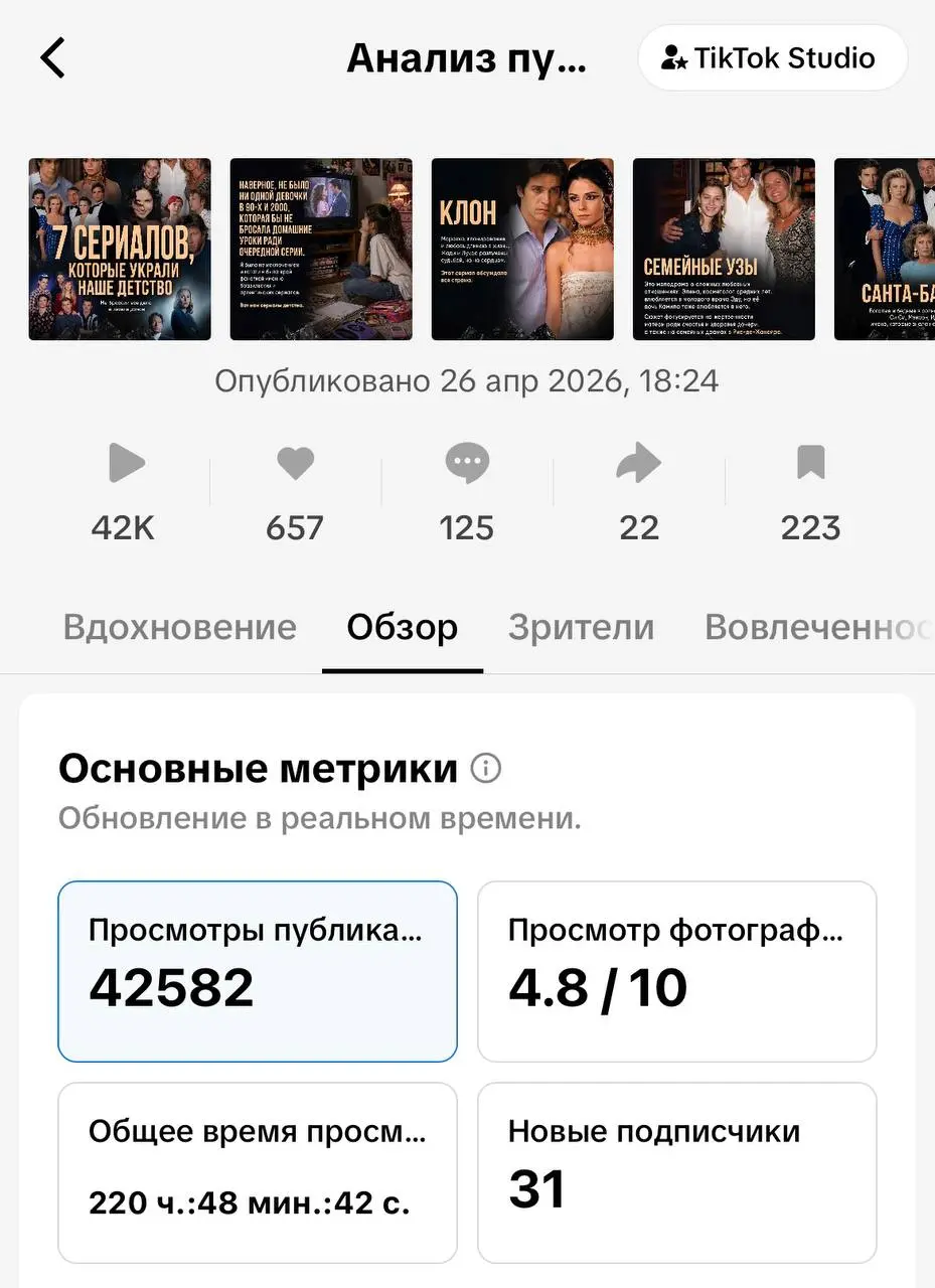Карусели работают не только в Instagram и это факт ⬆️
Пока Алгоритмы ИГ меня игнорят вот ЭТА КАРУСЕЛЬ, созданная с помощью ChatGPT принесла мне в TikTok:
➡️31 подписчика
➡️+42 тыс | Сетка — социальная сеть от hh.ru