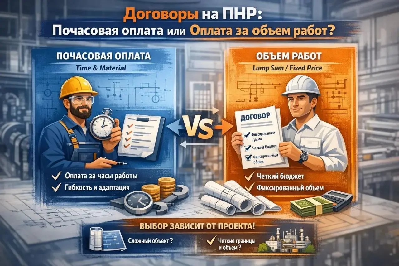 ПНР (пусконаладочные работы): какие бывают формы договоров?
На практике чаще всего встречаются два основных подхода к оформлению договоров на ПНР — и выбор между ними напрямую влияет на риски, бюджет ... | Сетка — социальная сеть от hh.ru