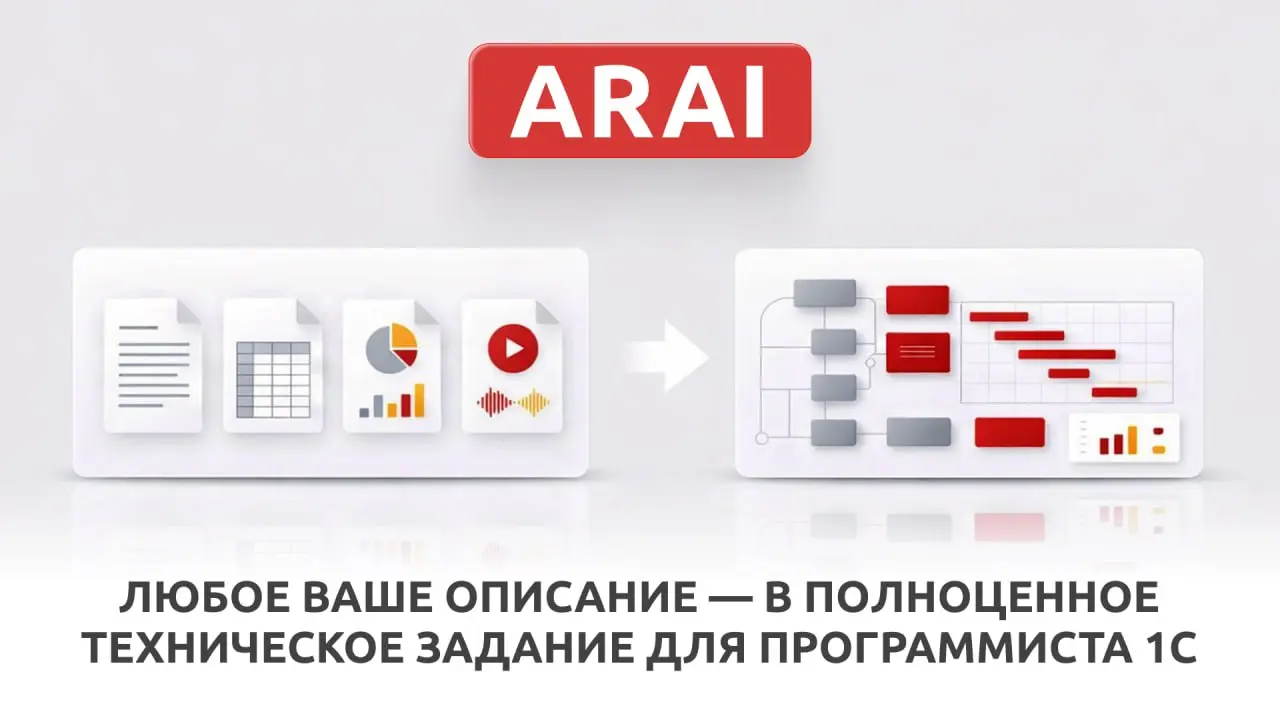 Коллеги! Если вам нужно что-то доработать в 1С, и перед этим быстро оформить это в техническое задание, попробуйте ARAI — ИИ-сервис, который пишет ТЗ для 1С с оценкой по часам и стоимости | Сетка — социальная сеть от hh.ru