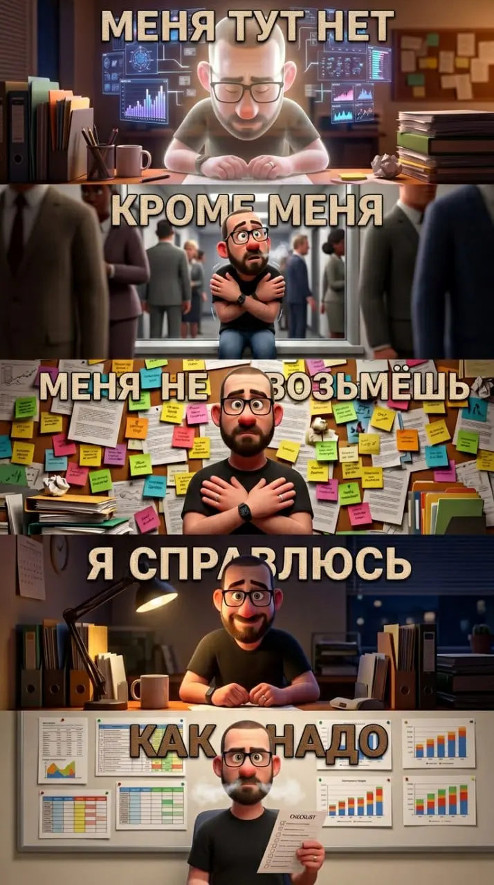 🃏 Пять рисунков замирания.
В воскресенье я писал про "головастика" себя - «меня тут нет». В понедельник про моего антипода - «меня не возьмёшь». Теперь все пять, по очереди. Узнаем себя.
1 | Сетка — социальная сеть от hh.ru