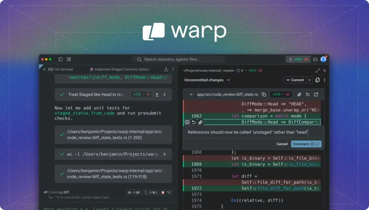 Warp в опенсоре 🧑‍💻
Warp (сейчас такие инструменты модно называть Agentic Development Environment) выложил код клиента в открытый доступ | Сетка — социальная сеть от hh.ru