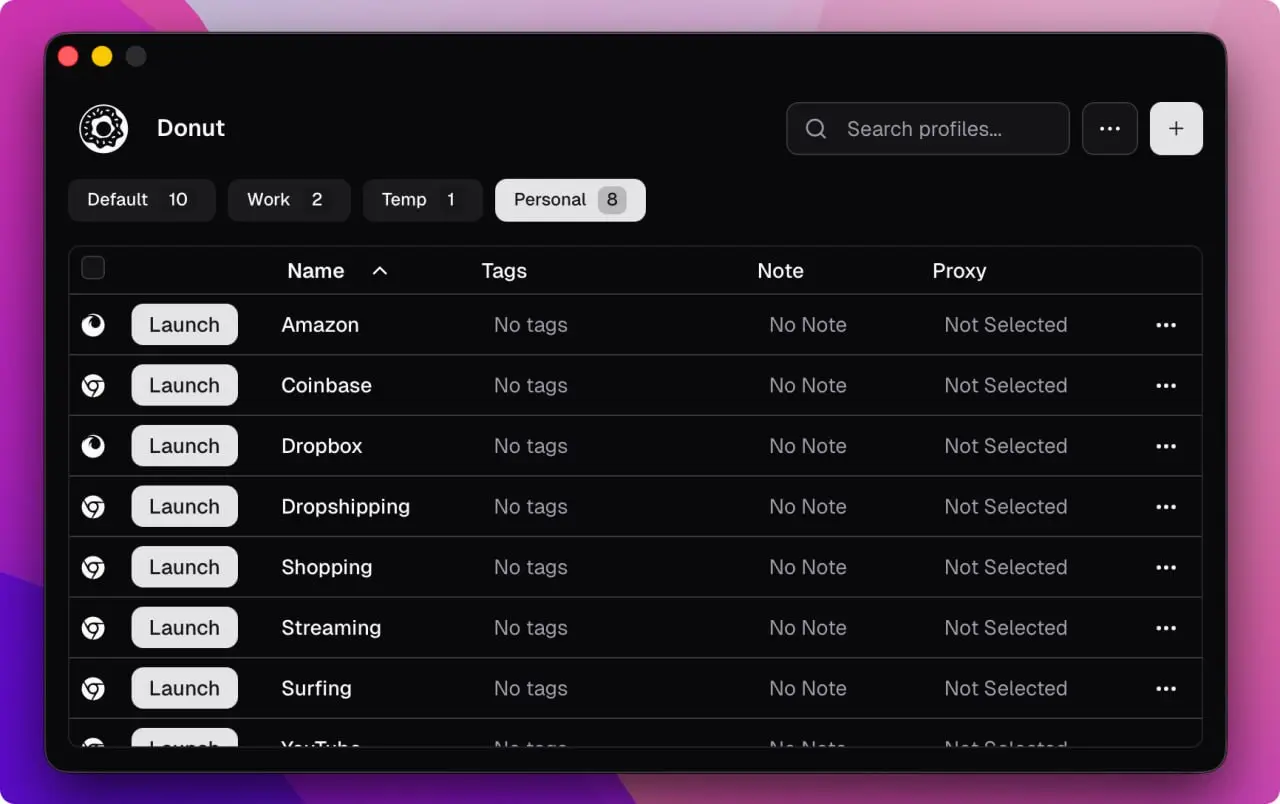 Donut Browser - открытый антидетект-браузер. Поддерживает неограниченные изолированные профили с уникальными отпечатками, куками и расширениями | Сетка — социальная сеть от hh.ru