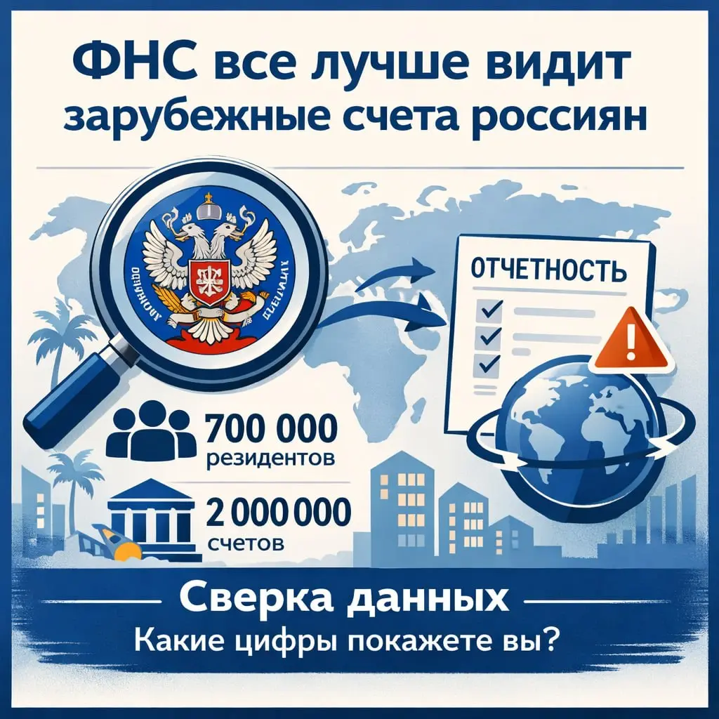ФНС видит ваши зарубежные счета. Что это значит для вас прямо сейчас
По словам замглавы ФНС Юлии Шепелевой, по итогам 2025 года служба получила финансовые данные почти от 60 стран | Сетка — социальная сеть от hh.ru
