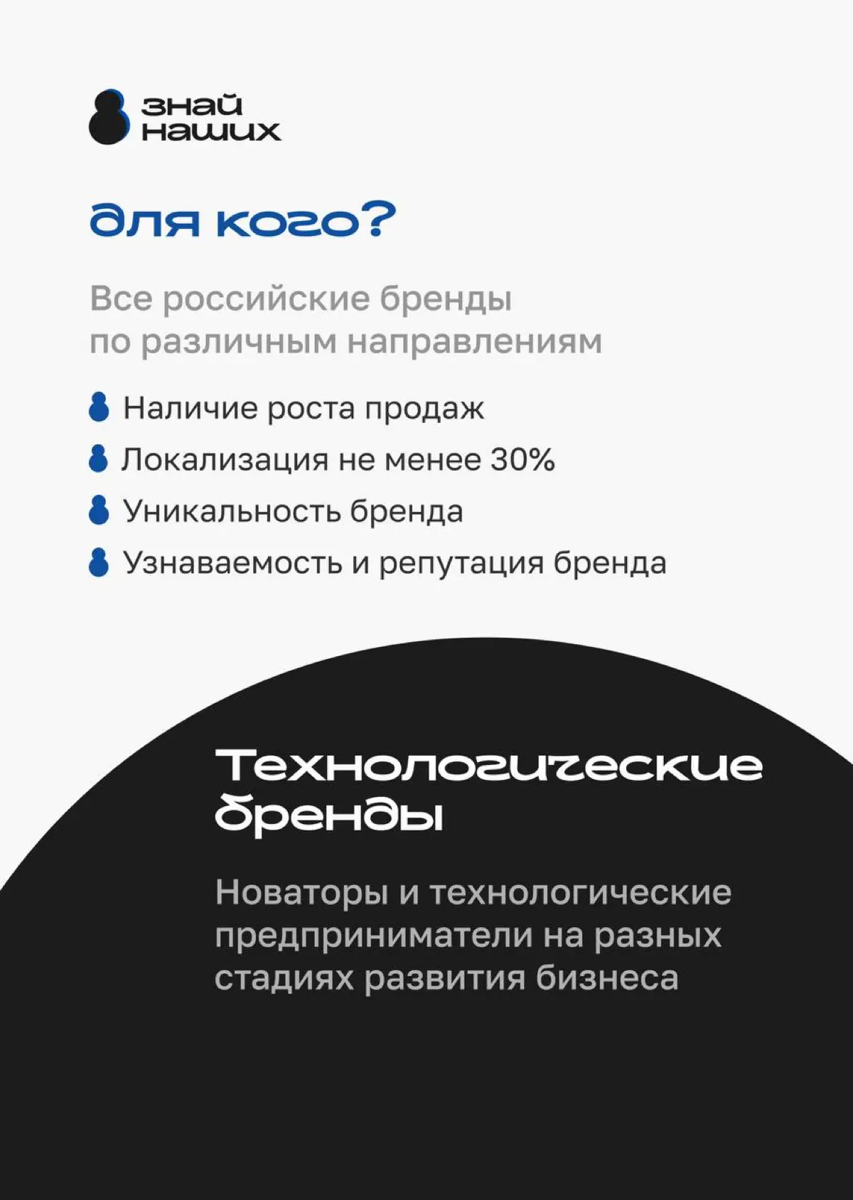 У вас есть бренд? Заявите о себе
Стартовал четвертый сезон конкурса #ЗнайНаших для растущих российских брендов. Участвовать могут малые и средние предприятия по различным направлениям | Сетка — социальная сеть от hh.ru