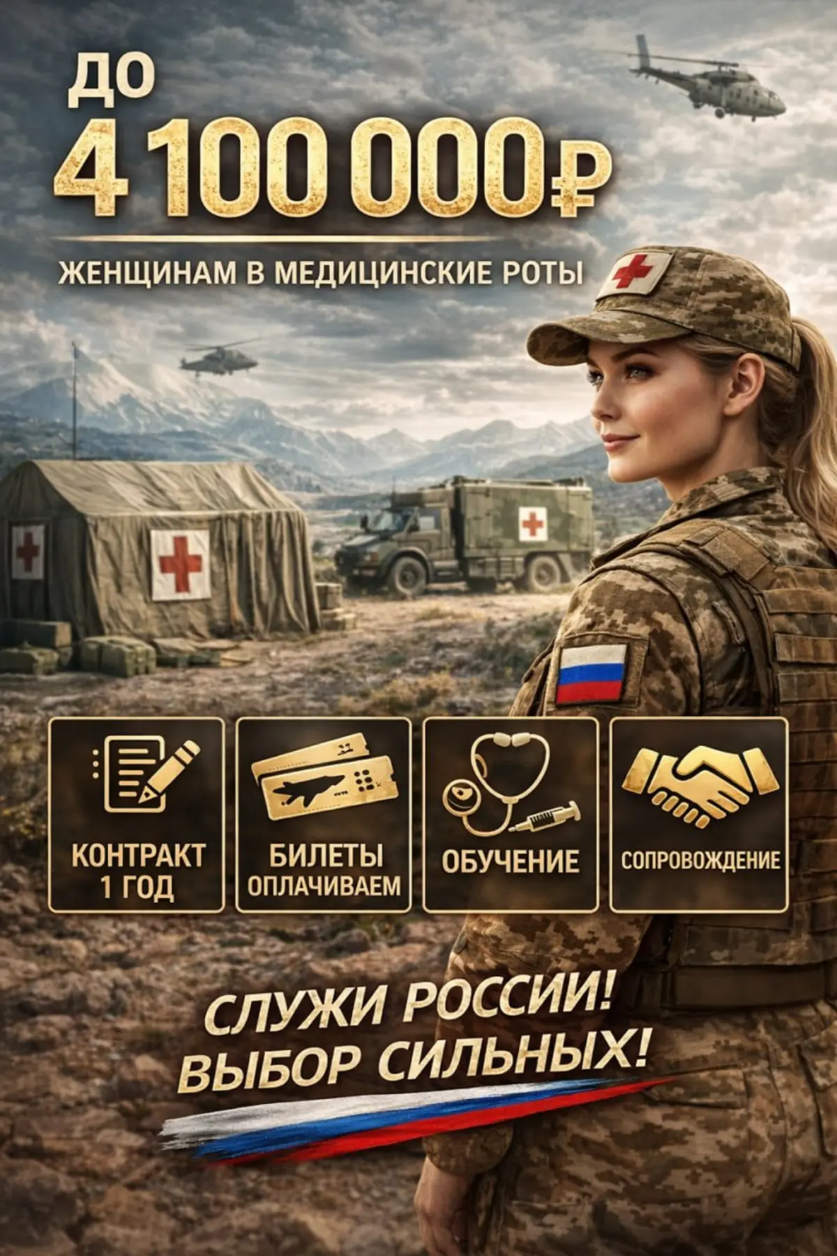 Женщины в медицинские роты
Есть возможность реализовать себя
в действительно важном направлении | Сетка — социальная сеть от hh.ru
