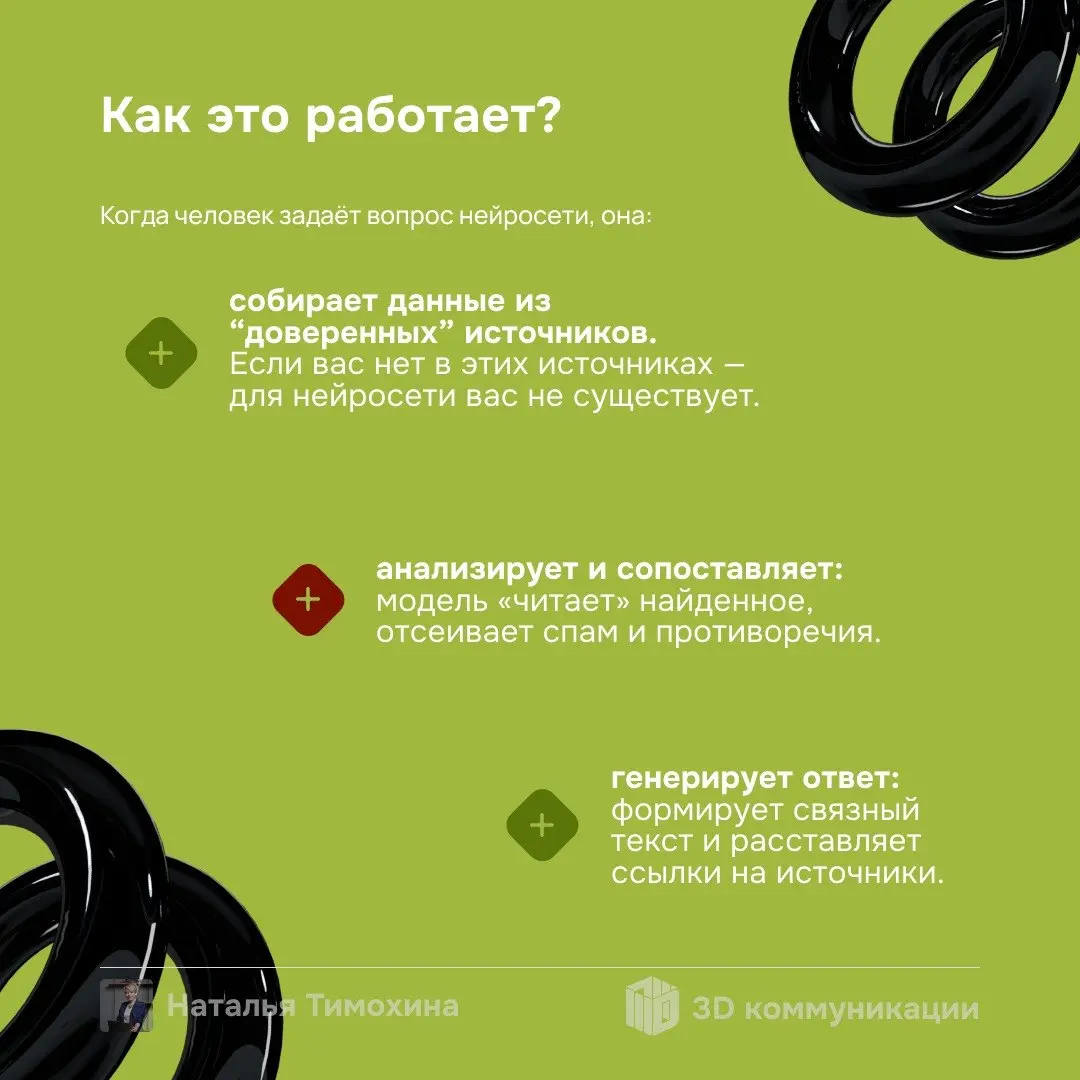 Последний пост мини-рубрики будет посвящён наиболее молодому инструменту — GEO-оптимизации. Сейчас максимально актуален поиск через нейросети, поэтому крайне важно взять этот инструмент на вооружение | Сетка — социальная сеть от hh.ru